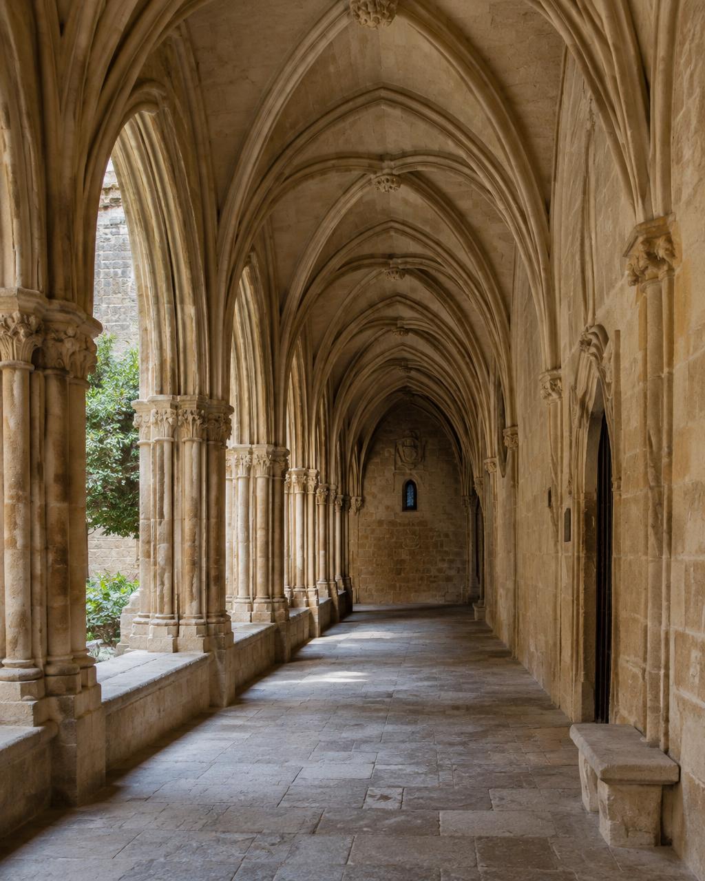 Gothic cloister in the Hospitaller tradition
